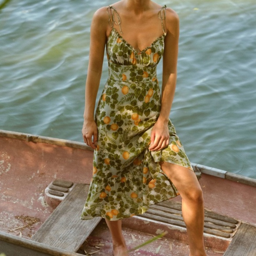 Reformation Embry Dress Orange Grove Size 8